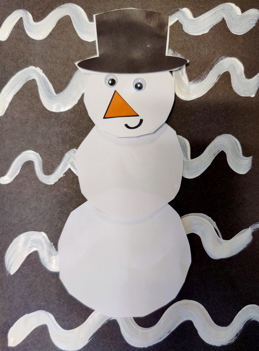 Bonhomme de neige art plastiques